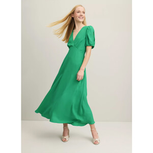 LK Bennett Hermia Green Crepe Maxi Dress